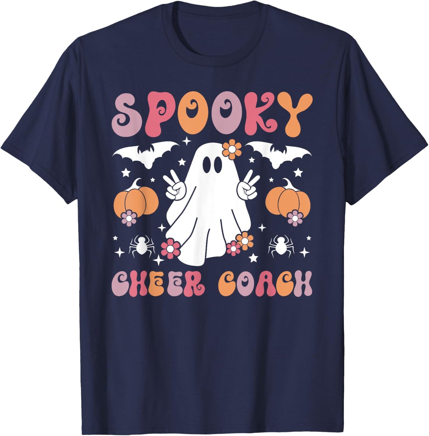 Spooky Cheer Coach Halloween Cheerleading Coach T-Shirt - T-Shirt | Navy