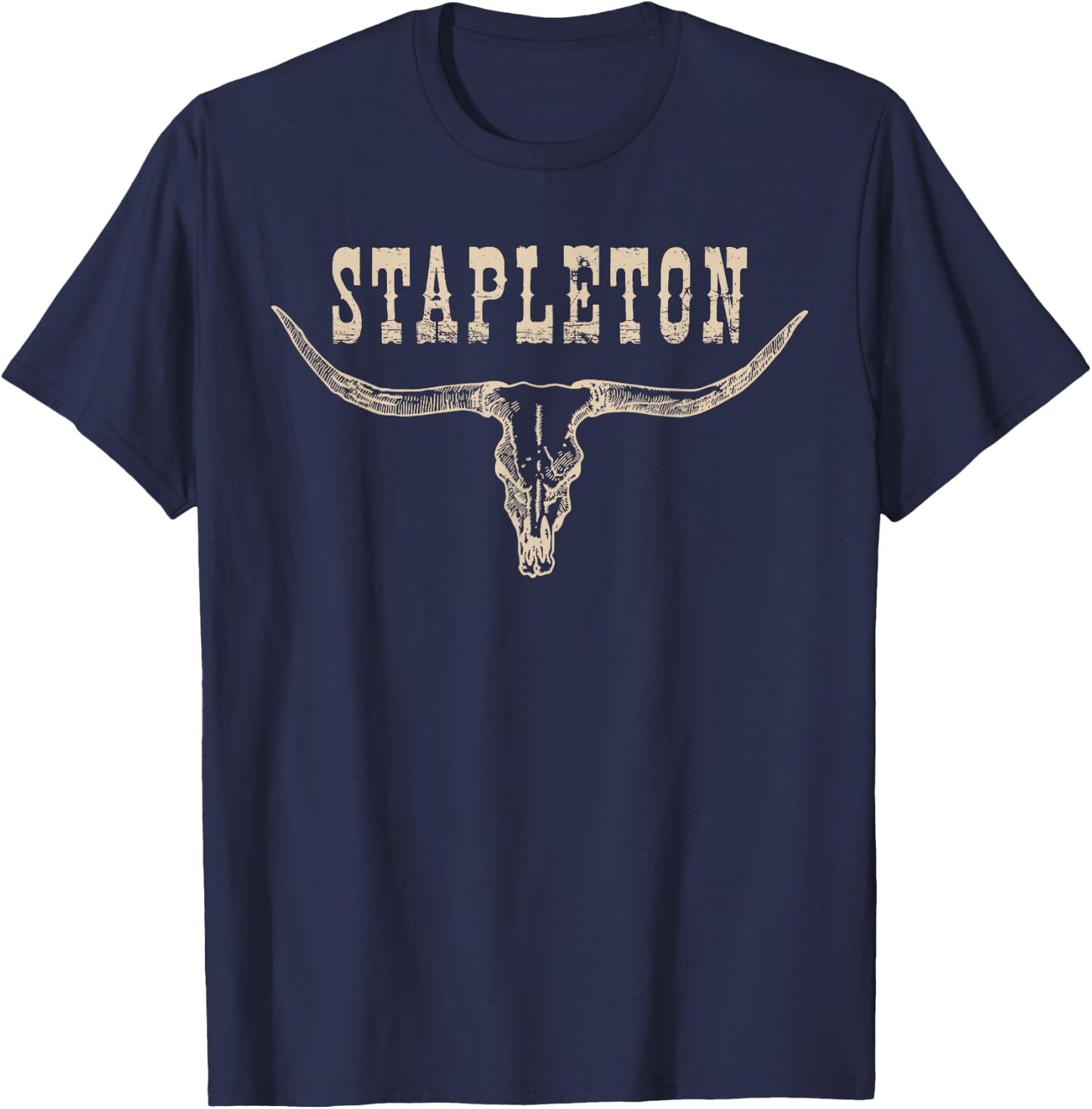 Vintage StapIeton Last Name Personalized 90s Style T-Shirt - T-Shirt | Navy