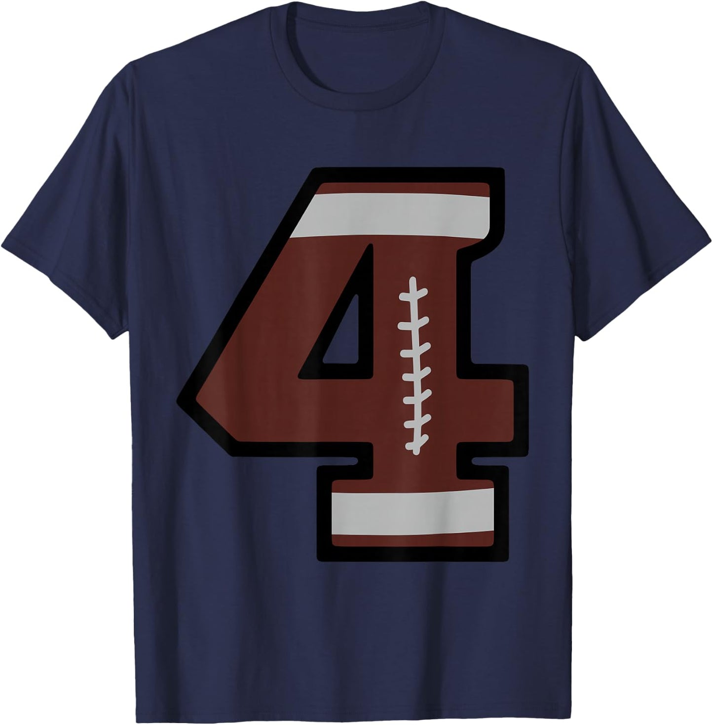 Number #4 Football T-Shirt - T-Shirt | Navy