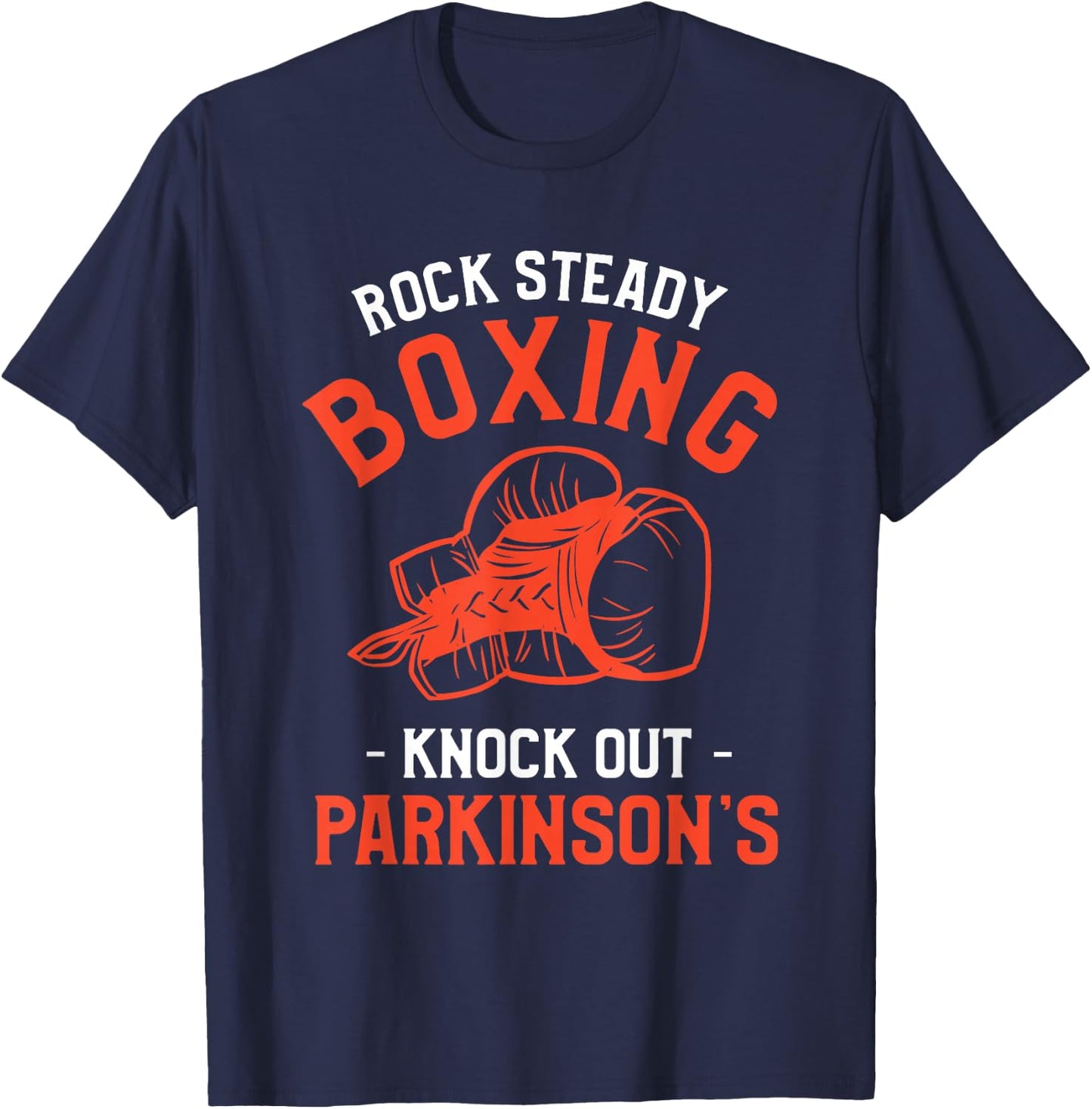 Rock Steady Boxing Knock Out Parkinson's Awareness T-Shirt - T-Shirt | Navy