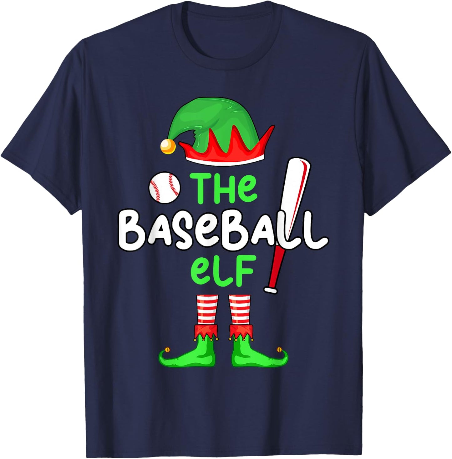 I'm The Baseball Elf Christmas Family Matching Pajama T-Shirt - T-Shirt | Navy