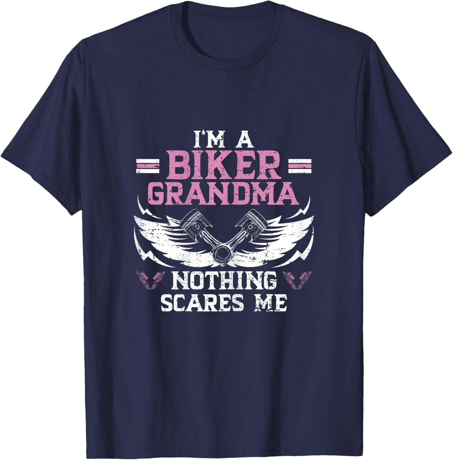 Biker Grandma Motorcycle Vintage Grandmother Motorbike T-Shirt - T-Shirt | Navy