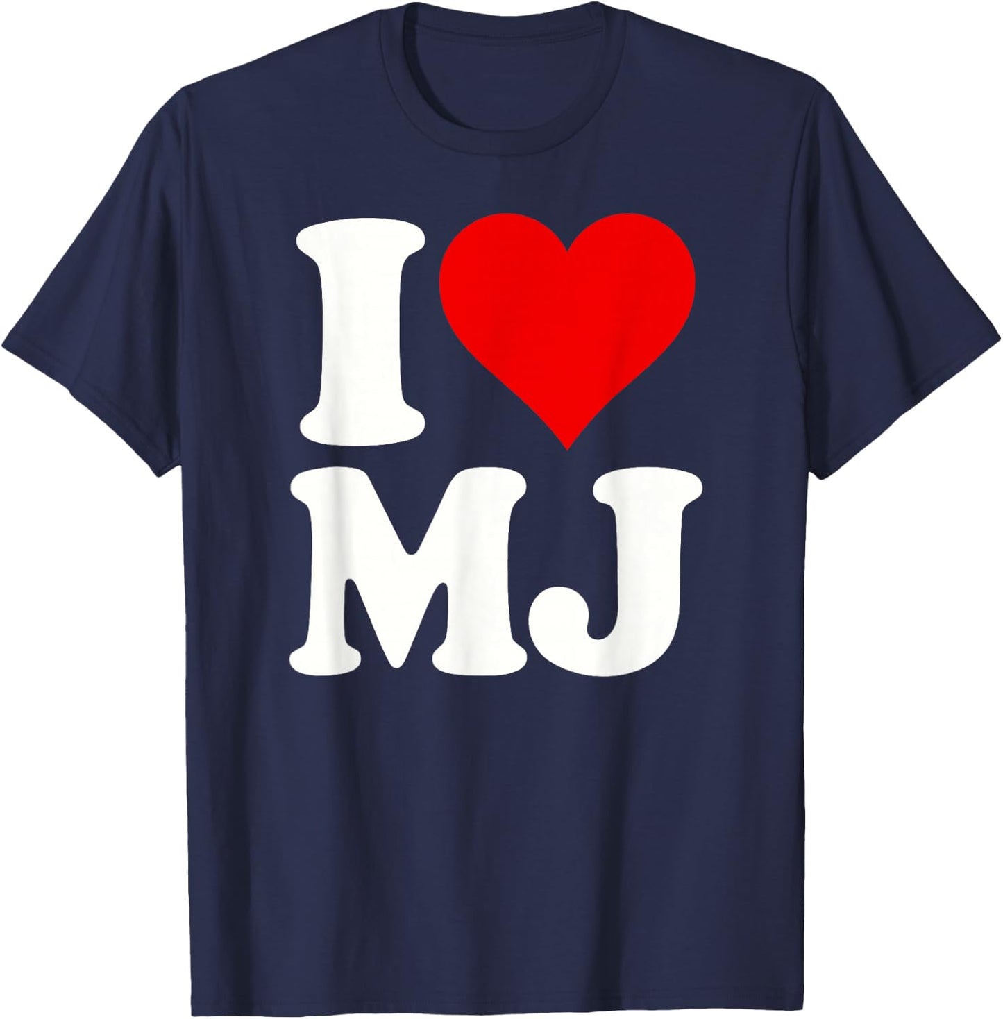 I Love Heart Mj M J M.j. T-Shirt - T-Shirt | Navy