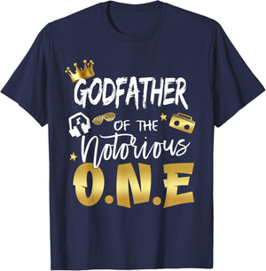Godfather Of The Notorious One Old School 1st Birthday T-Shirt - T-Shirt | Navy