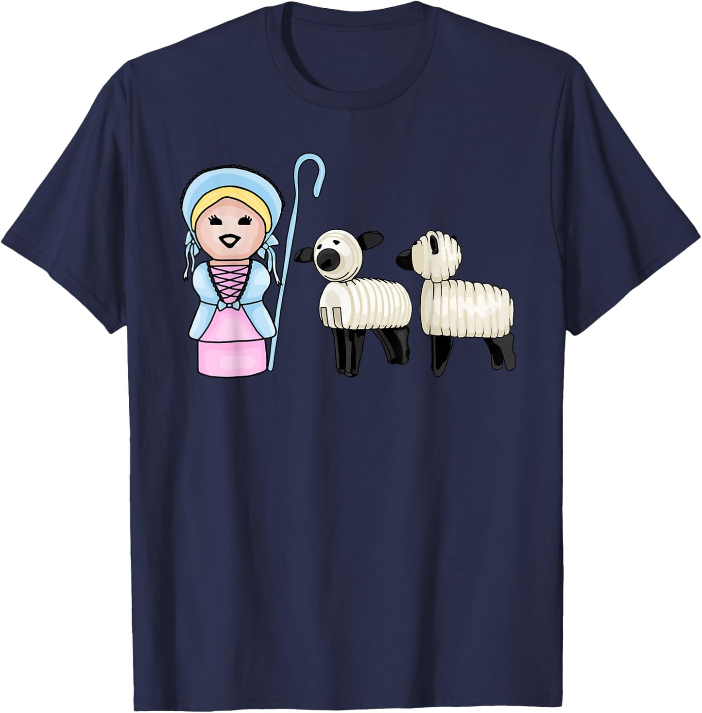Little Bo Peep and Her Little Sheep T-Shirt - T-Shirt | Navy