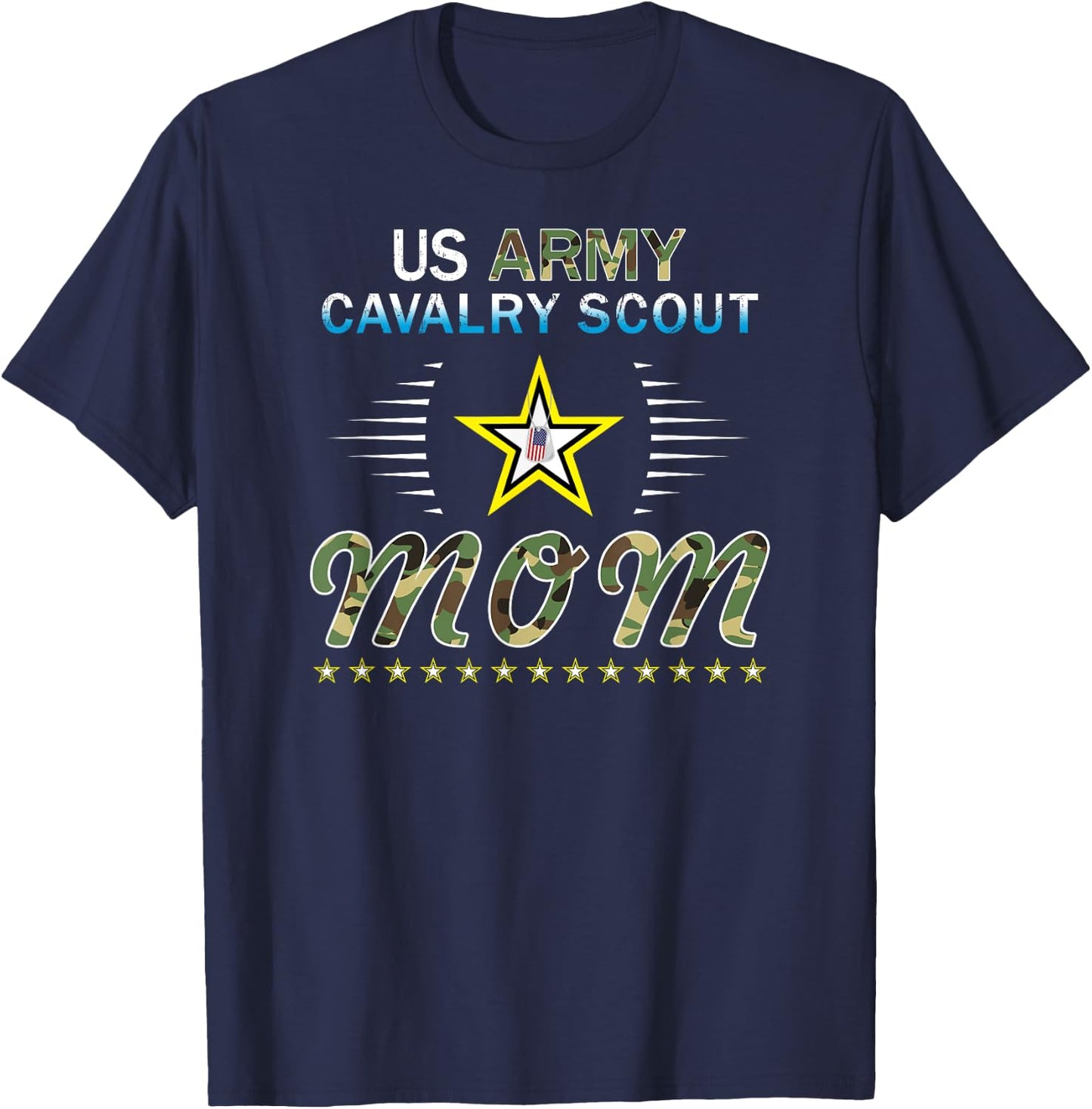 Proud Army Mom-Proud Army Cavalry Scout Mom Camouflage Army T-Shirt - T-Shirt | Navy