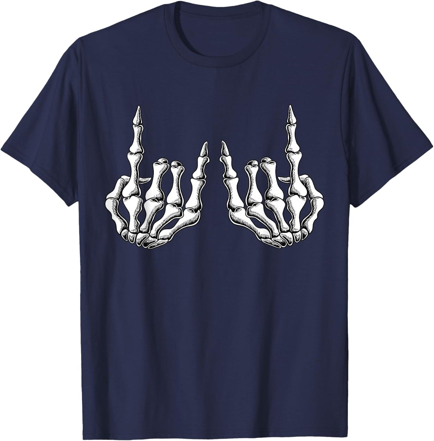 Rock On Skeleton Hand Rock & Roll Rock Band Men Halloween T-Shirt - T-Shirt | Navy