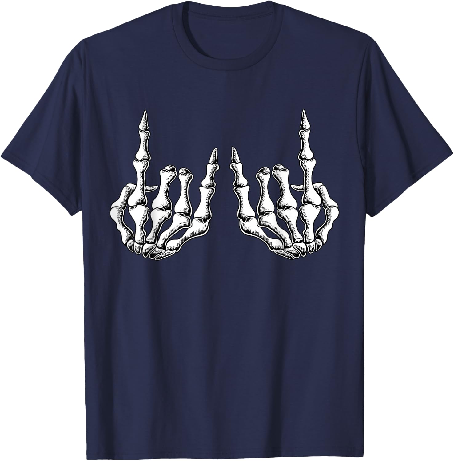 Rock On Skeleton Hand Rock & Roll Rock Band Men Halloween T-Shirt - T-Shirt | Navy