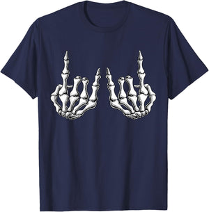 Rock On Skeleton Hand Rock & Roll Rock Band Men Halloween T-Shirt - T-Shirt | Navy
