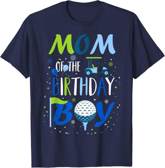 Mom of The Birthday Boy Hole in One Golf Sport Matching T-Shirt - T-Shirt | Navy