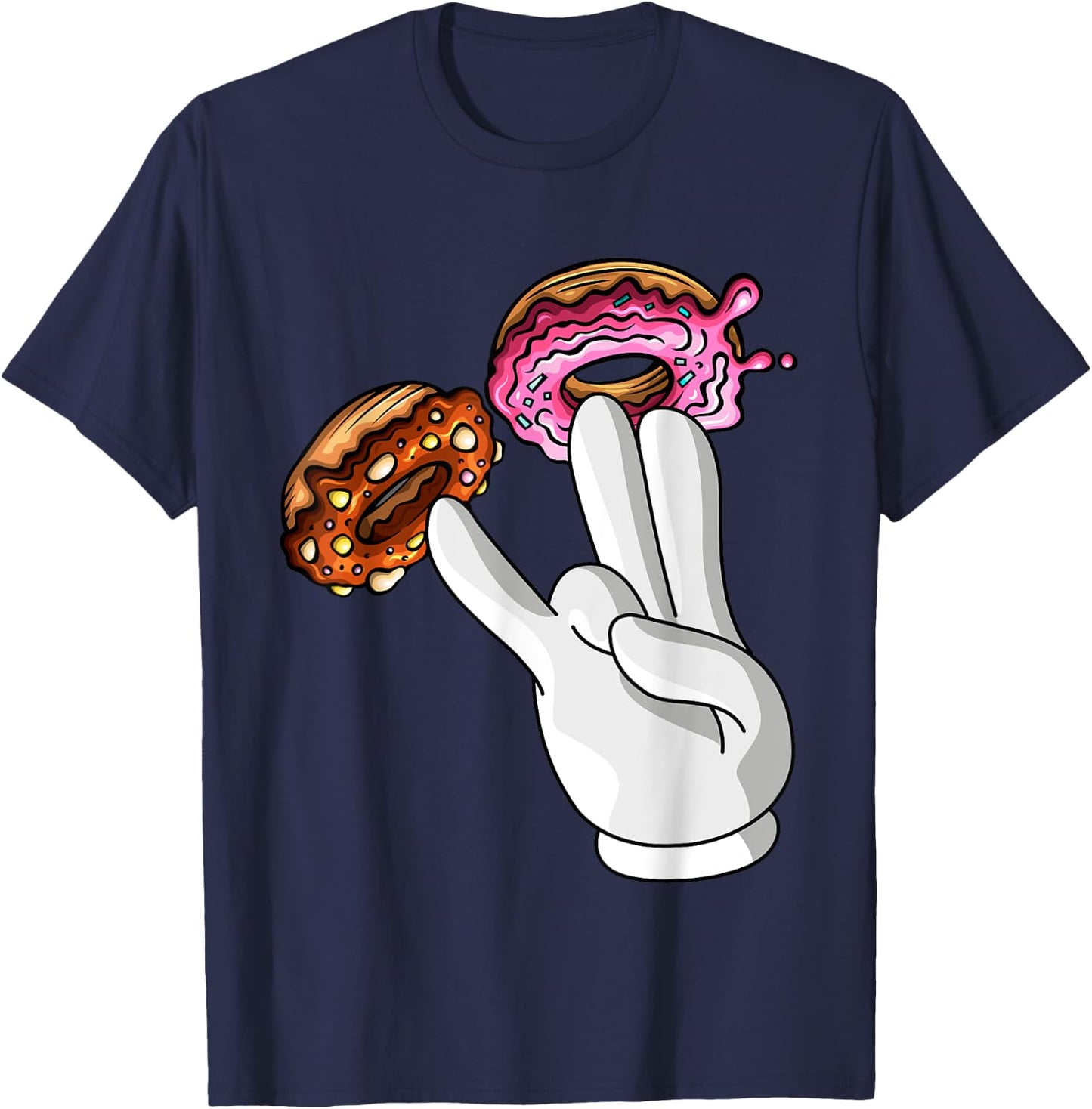 Funny Donut Lover Two In Pink Funny Shocker Men Women T-Shirt - T-Shirt | Navy