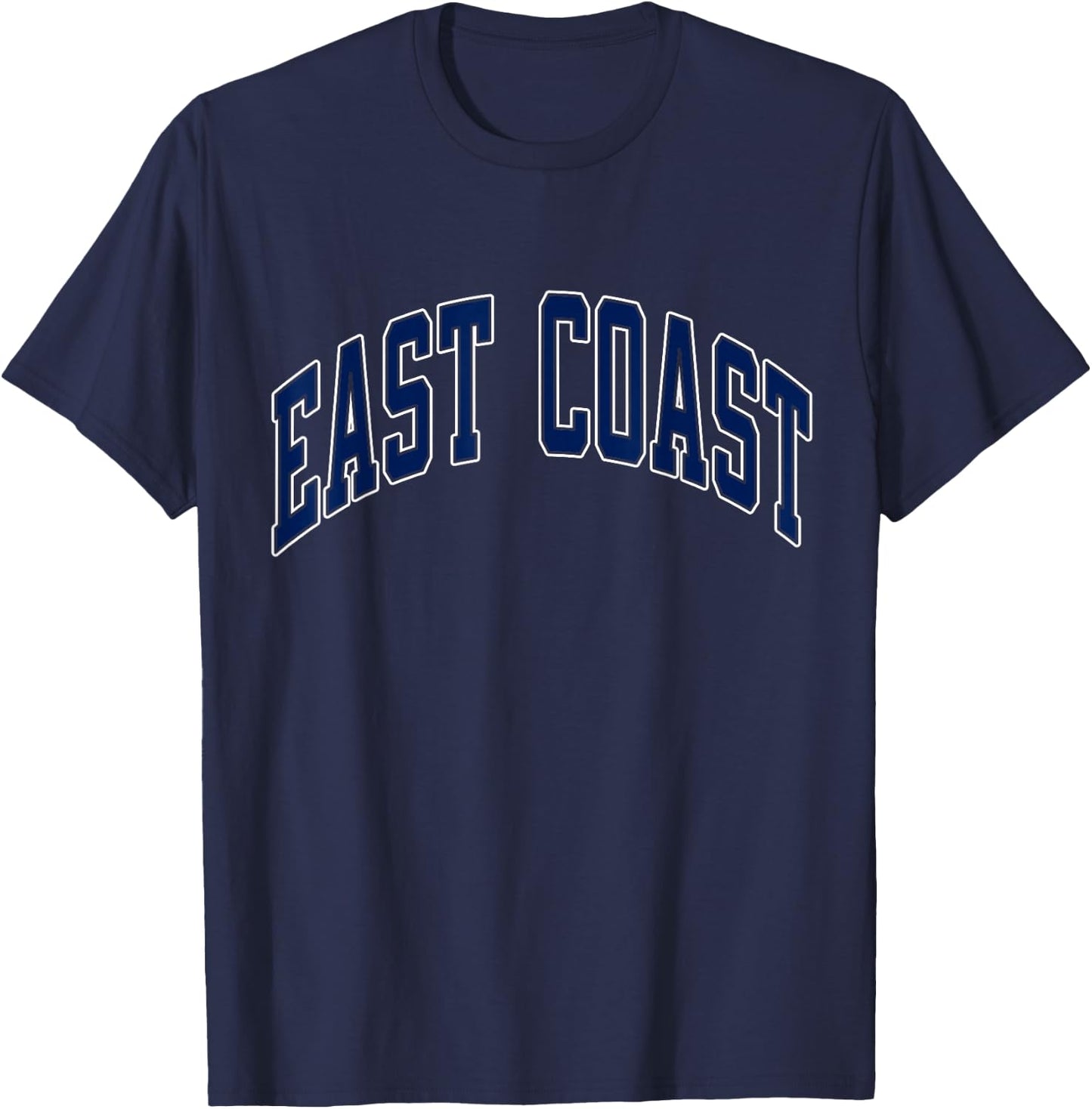 East Coast Varsity Style Navy Text T-Shirt - T-Shirt | Navy