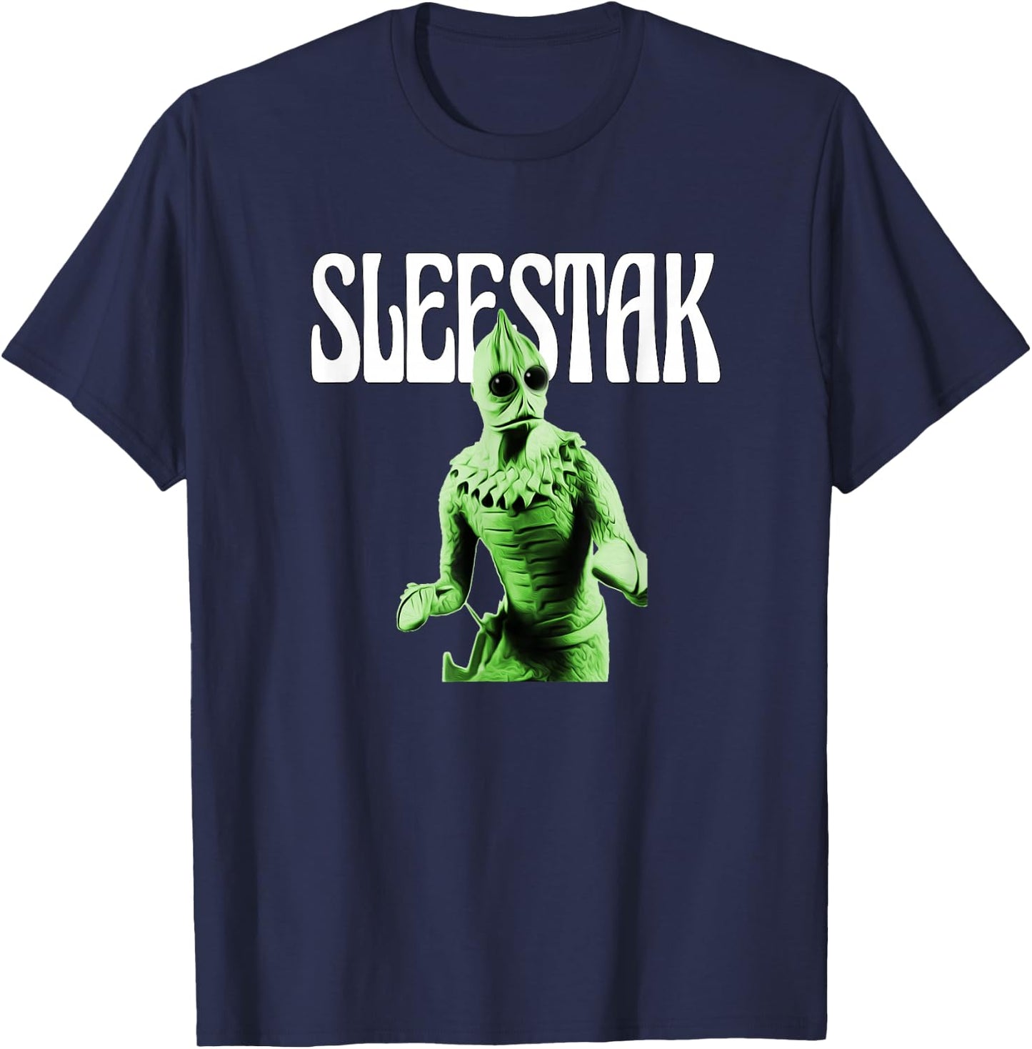 Retro Sleestak reptilian alien graphic T-Shirt - T-Shirt | Navy