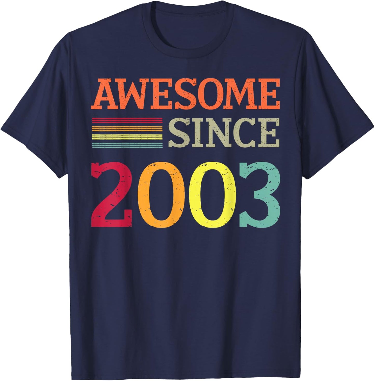 Awesome Since 2003 23th Birthday Retro Vintage T-Shirt - T-Shirt | Navy