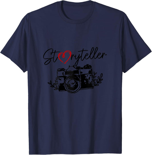 Photographer Storyteller Vintage Camera Girls Photography T-Shirt - T-Shirt | Navy