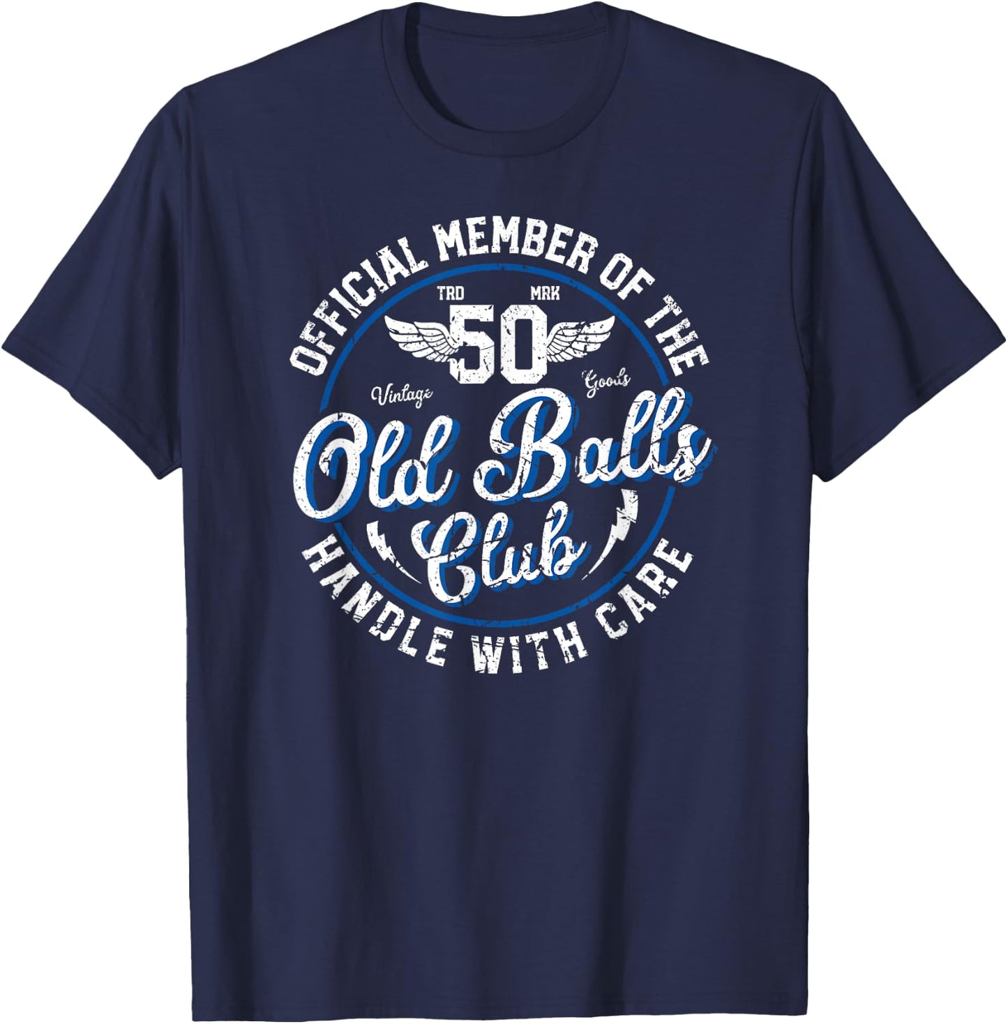 Over the Hill 50th Birthday for Old Man Birthday T-Shirt - T-Shirt | Navy