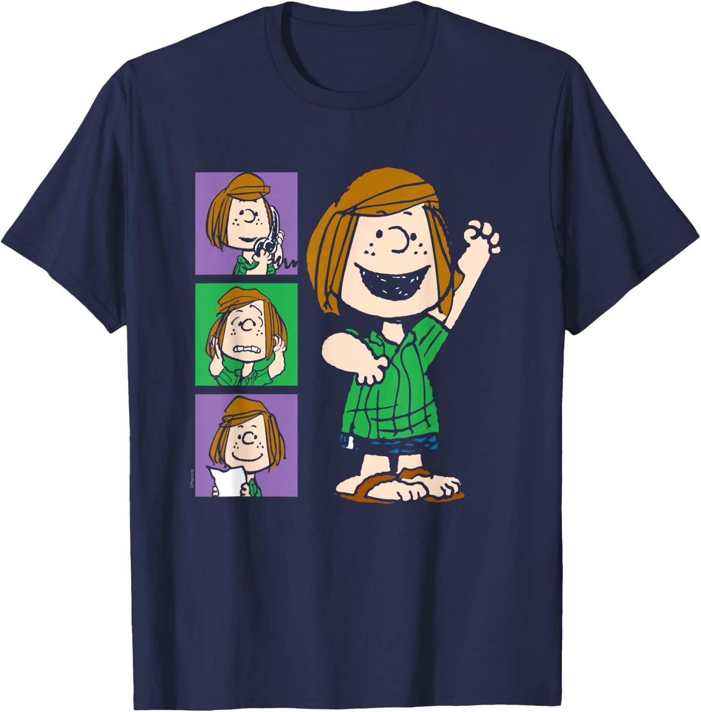 Peanuts - Patty Grid T-Shirt - T-Shirt | Navy
