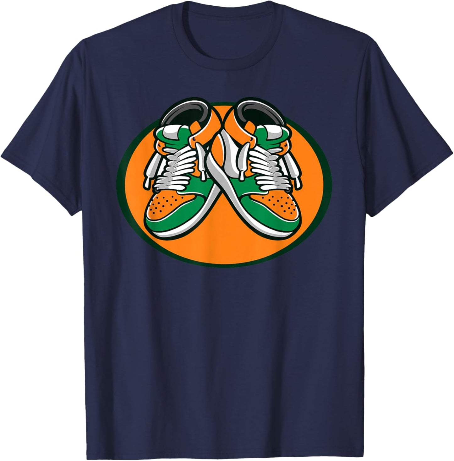 Florida AM Apparel Black Modern Casual , -Adults, Small, Short Sleeve, Basketball Cartoon T-Shirt - T-Shirt | Navy