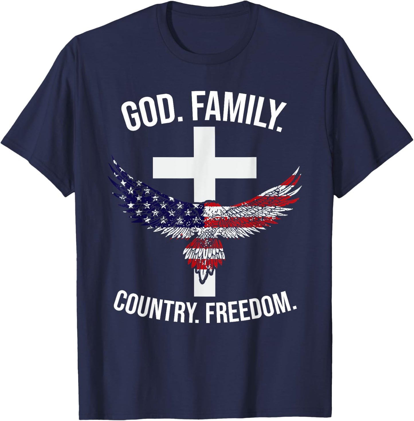 God Family Country Freedom Patriotic Country Music Lover Men T-Shirt - T-Shirt | Navy