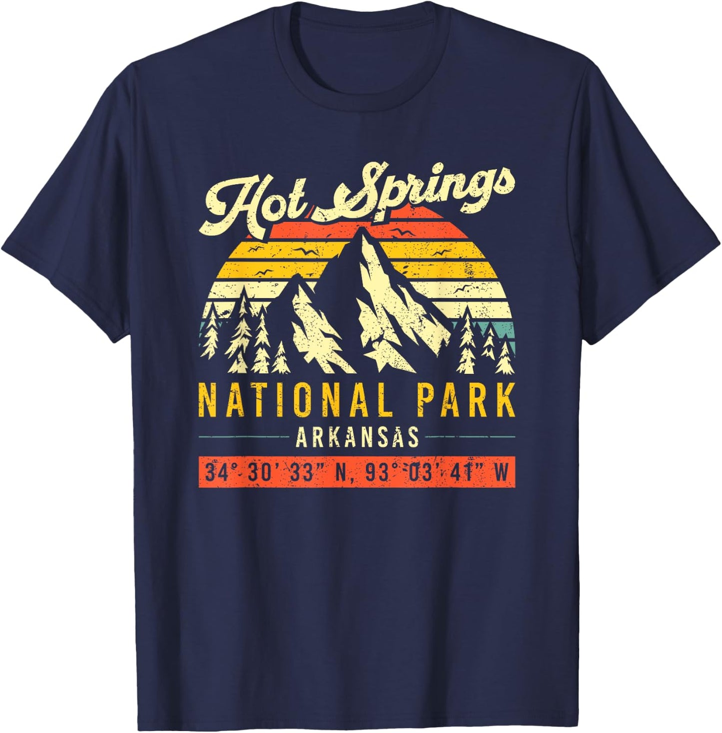 Hot Springs Vintage Retro Arkansas National Park T-Shirt - T-Shirt | Navy