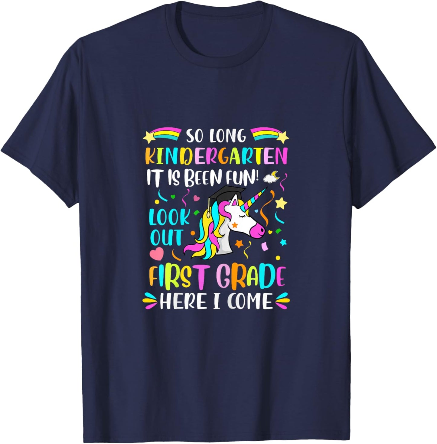 So Long Kindergarten Hello 1st Grade T-Shirt - T-Shirt | Navy