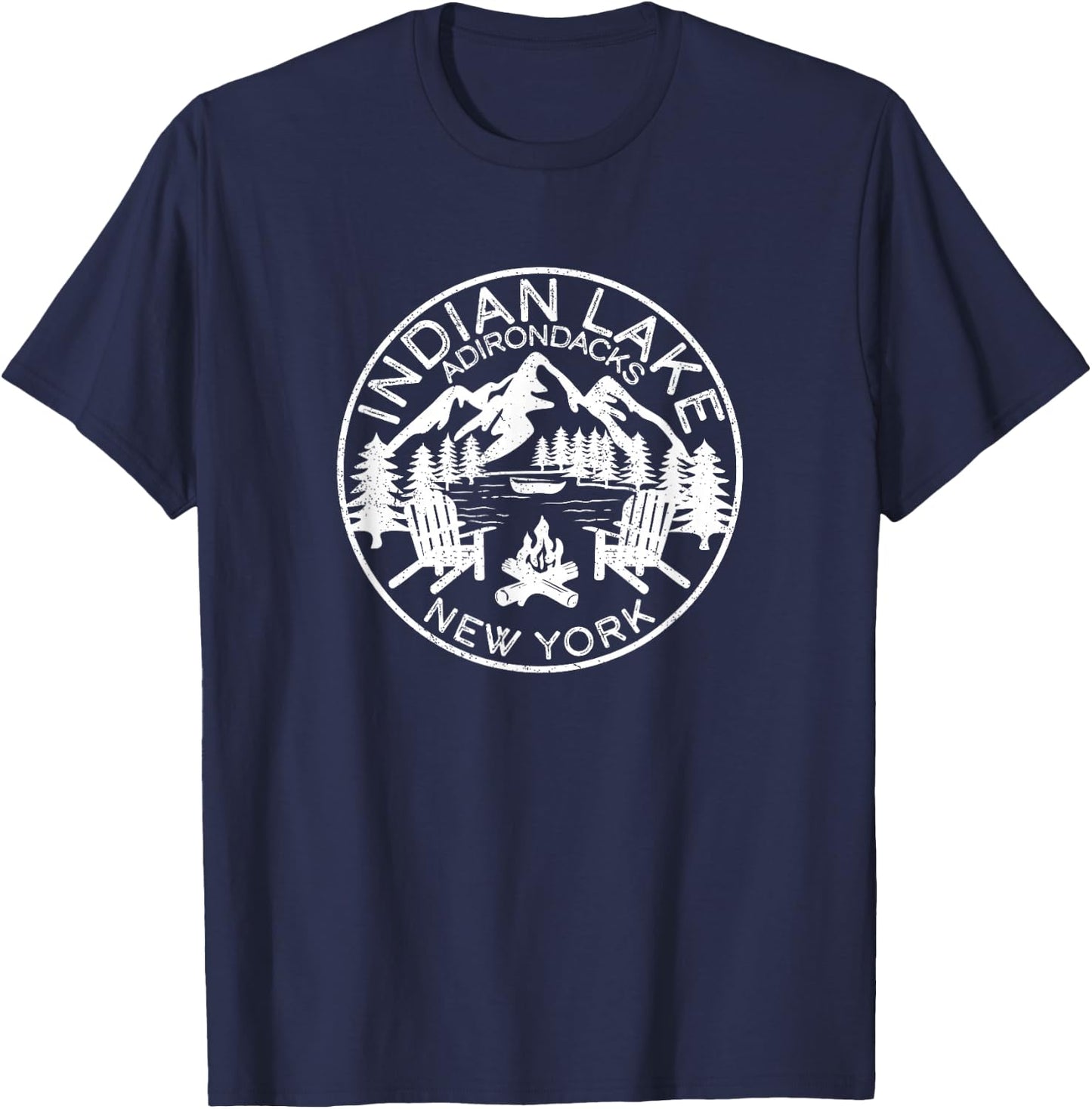 Indian Lake Adirondacks New York T-Shirt - T-Shirt | Navy