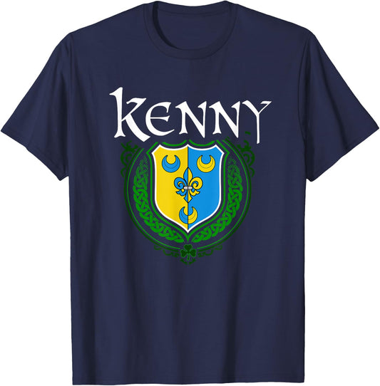 Kenny Surname Irish Clan Tartan Badge Ireland T-Shirt - T-Shirt | Navy