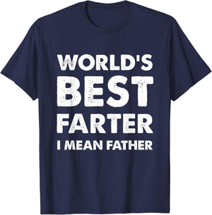 Father's Day Retro Dad World's Best Farter I Mean Father T-Shirt - T-Shirt | Navy