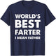 Father's Day Retro Dad World's Best Farter I Mean Father T-Shirt - T-Shirt | Navy