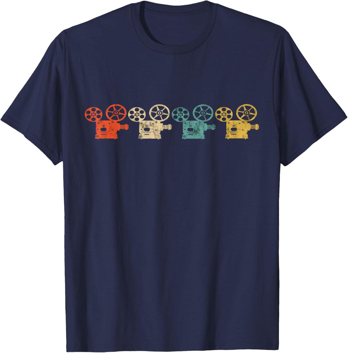 Cinematography Projector Filmmaking Retro Filmmaker T-Shirt - T-Shirt | Navy