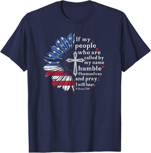 If My People Christian Patriotic Sunflower for Sunflower Fan T-Shirt - T-Shirt | Navy