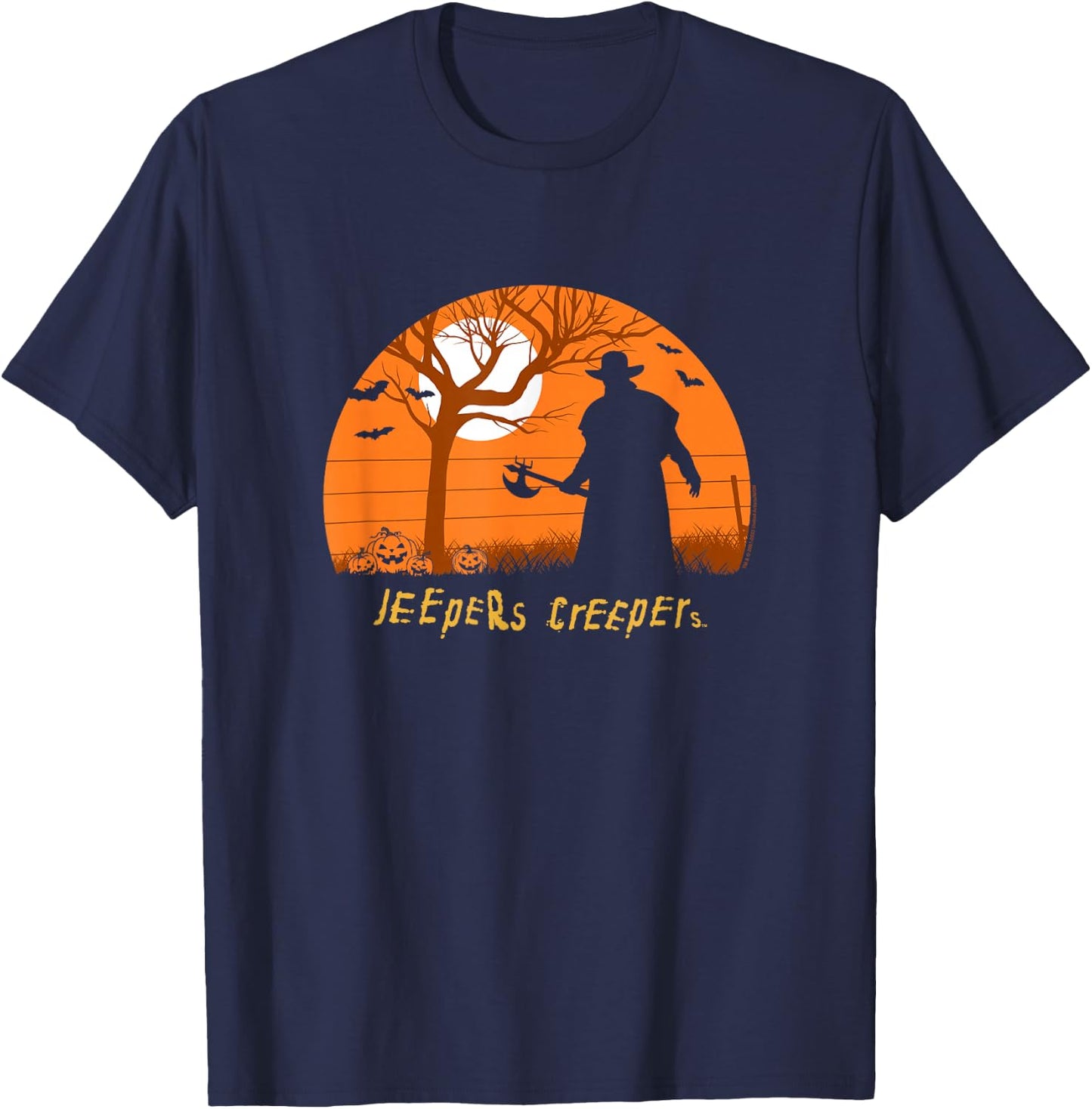 Jeepers Creepers Halloween Midnight Haunting Silhouette T-Shirt - T-Shirt | Navy