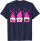 Breast Cancer Awareness Gnome Pumpkin Pink Ribbon Women Kids T-Shirt - T-Shirt | Navy