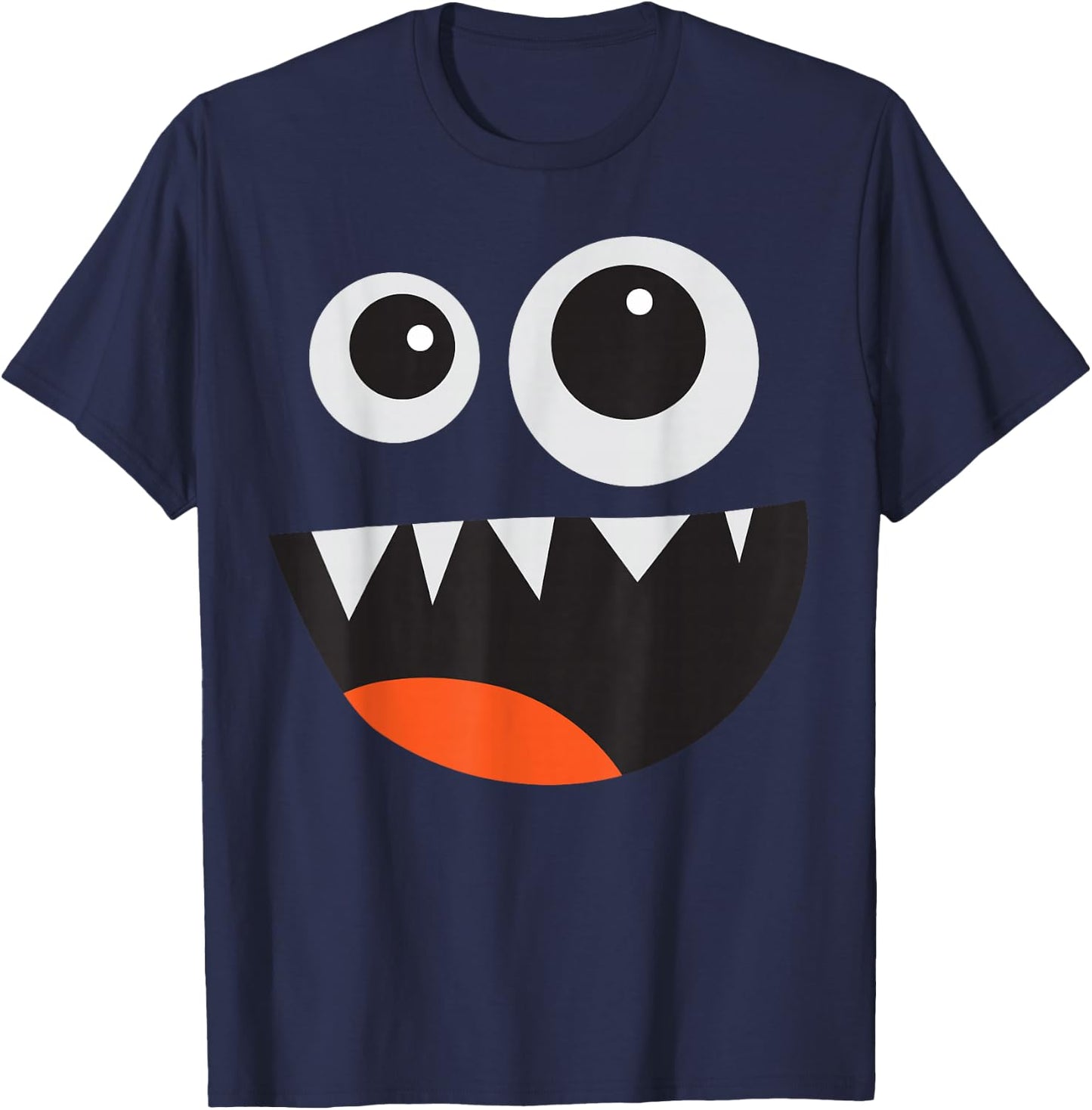 Cute Monster Costume Easy Costume for Kids Monster Face T-Shirt - T-Shirt | Navy