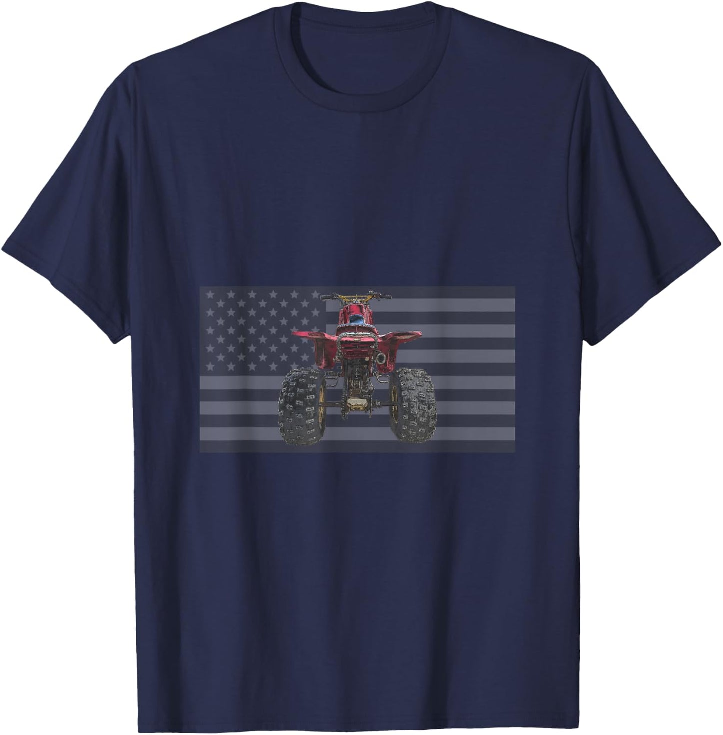 Vintage Three Wheeler American Flag ATC ATV Retro 3 Wheeler T-Shirt - T-Shirt | Navy