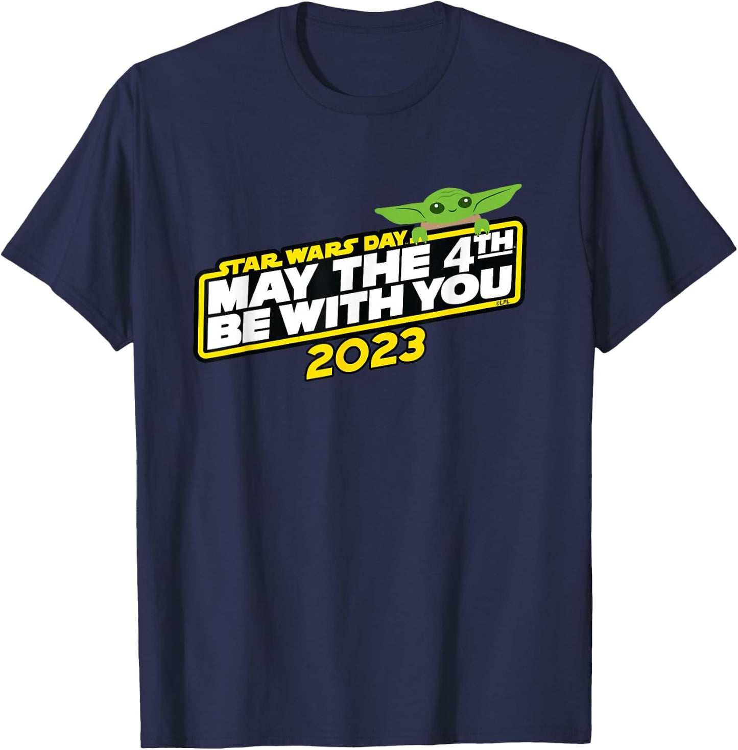 Star Wars Day May the 4th Be With You 2023 Logo Grogu T-Shirt - T-Shirt | Navy