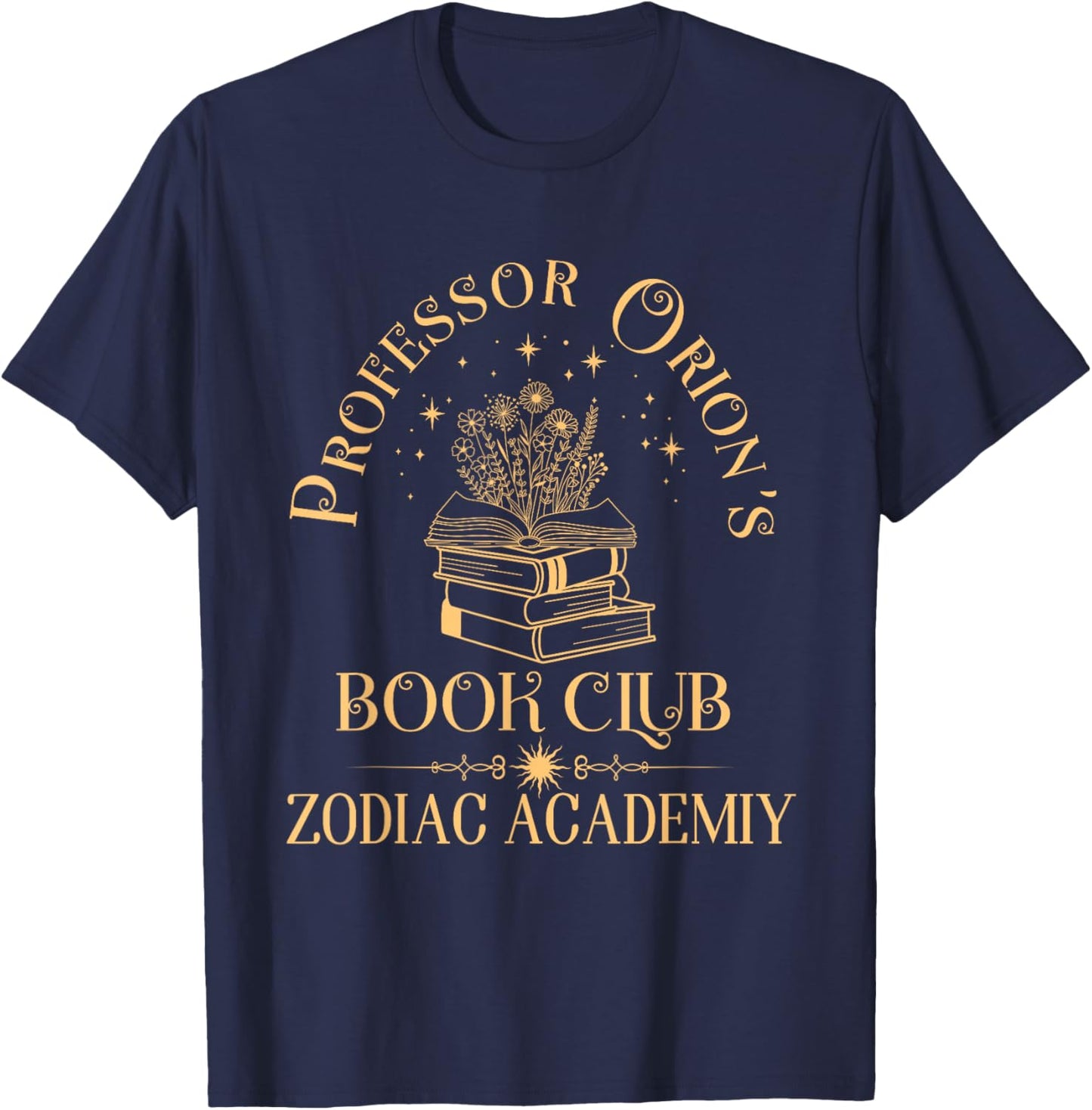 Book Nerd Professor Orion's Book Club Zodiac Academy T-Shirt - T-Shirt | Navy