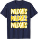 Wildcats Repeating School Spirit Yellow Gold T-Shirt - T-Shirt | Navy