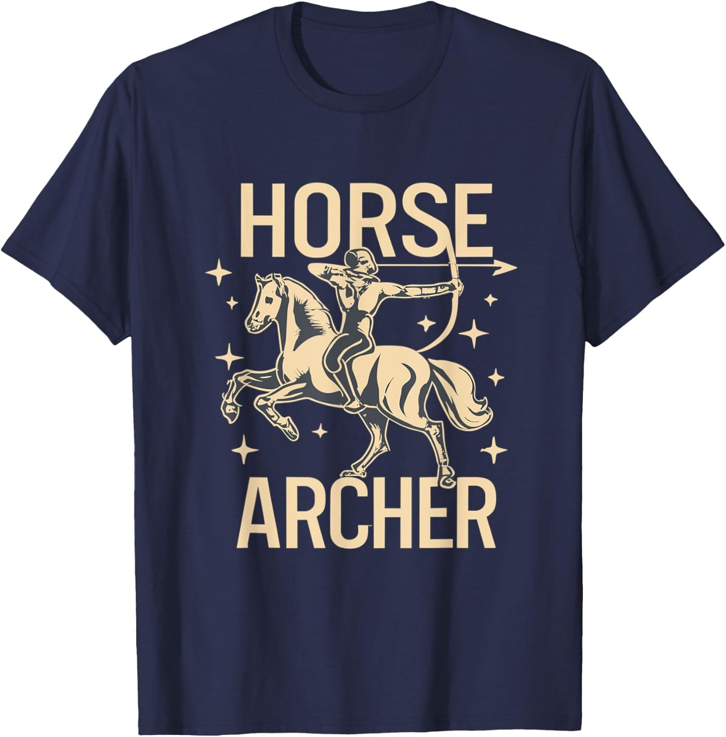 Horse Lover Retro Bow Mounted Archery Horse Archer T-Shirt - T-Shirt | Navy