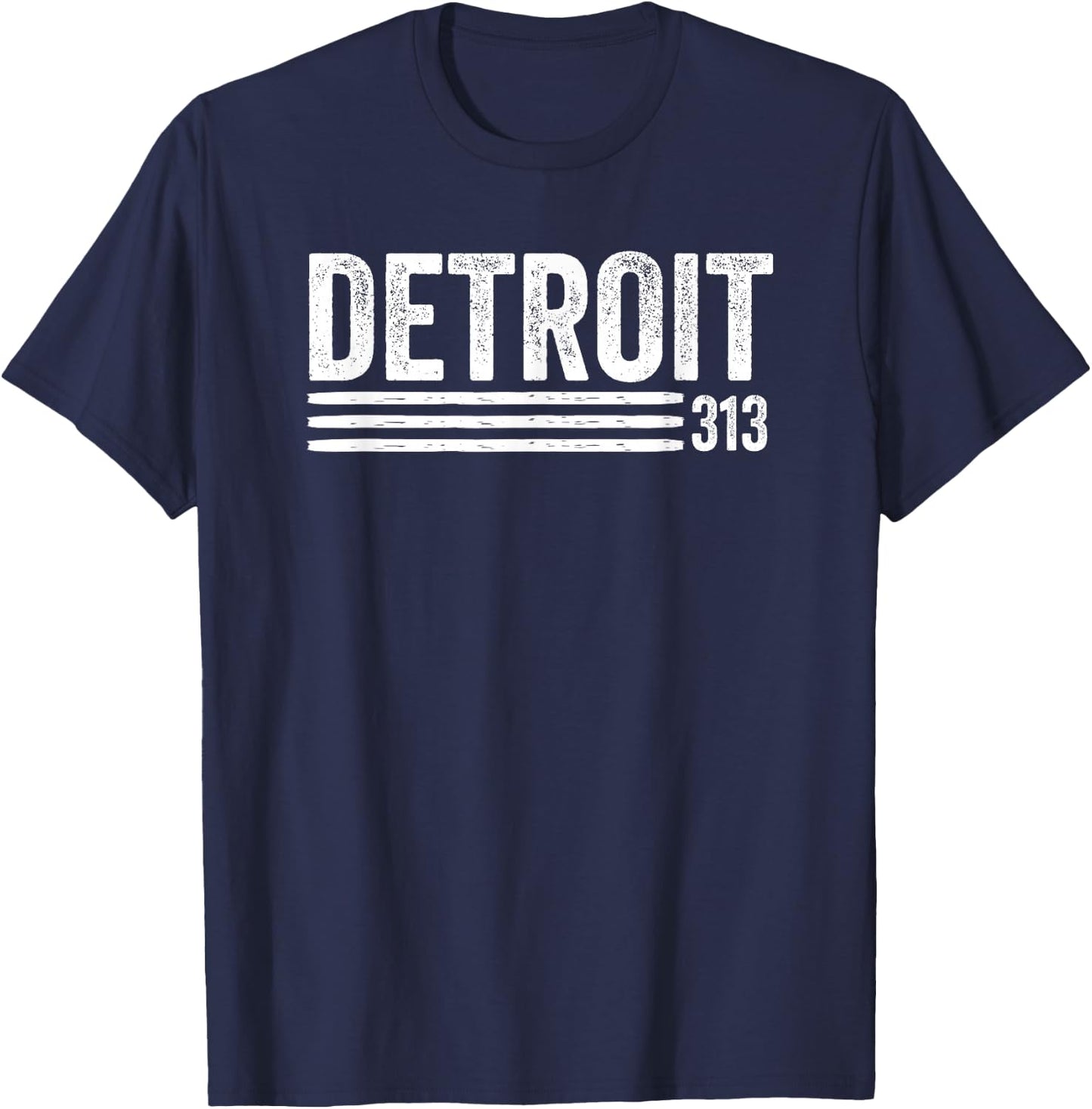 Detroit Vintage Men's Detroit 313 Apparel T-Shirt - T-Shirt | Navy