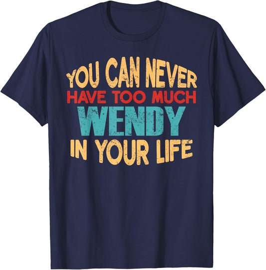 Funny Wendy Personalised First Name Joke Item T-Shirt - T-Shirt | Navy