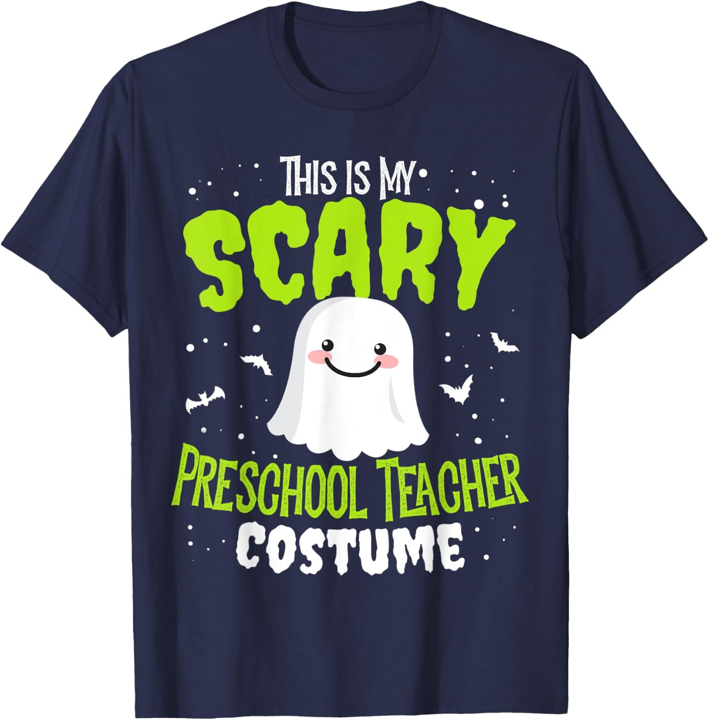 Funny Halloween This is my Scary Preschool Teacher Custome Women Kids T-Shirt - T-Shirt | Navy