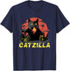 Japanese Cat Sunset Catzilla T-Shirt - T-Shirt | Navy