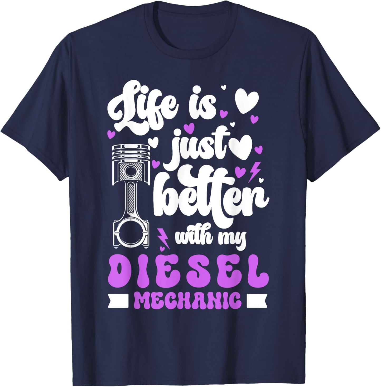 Diesel Mechanic Girlfriend Diesel Mechanic Wife T-Shirt - T-Shirt | Navy