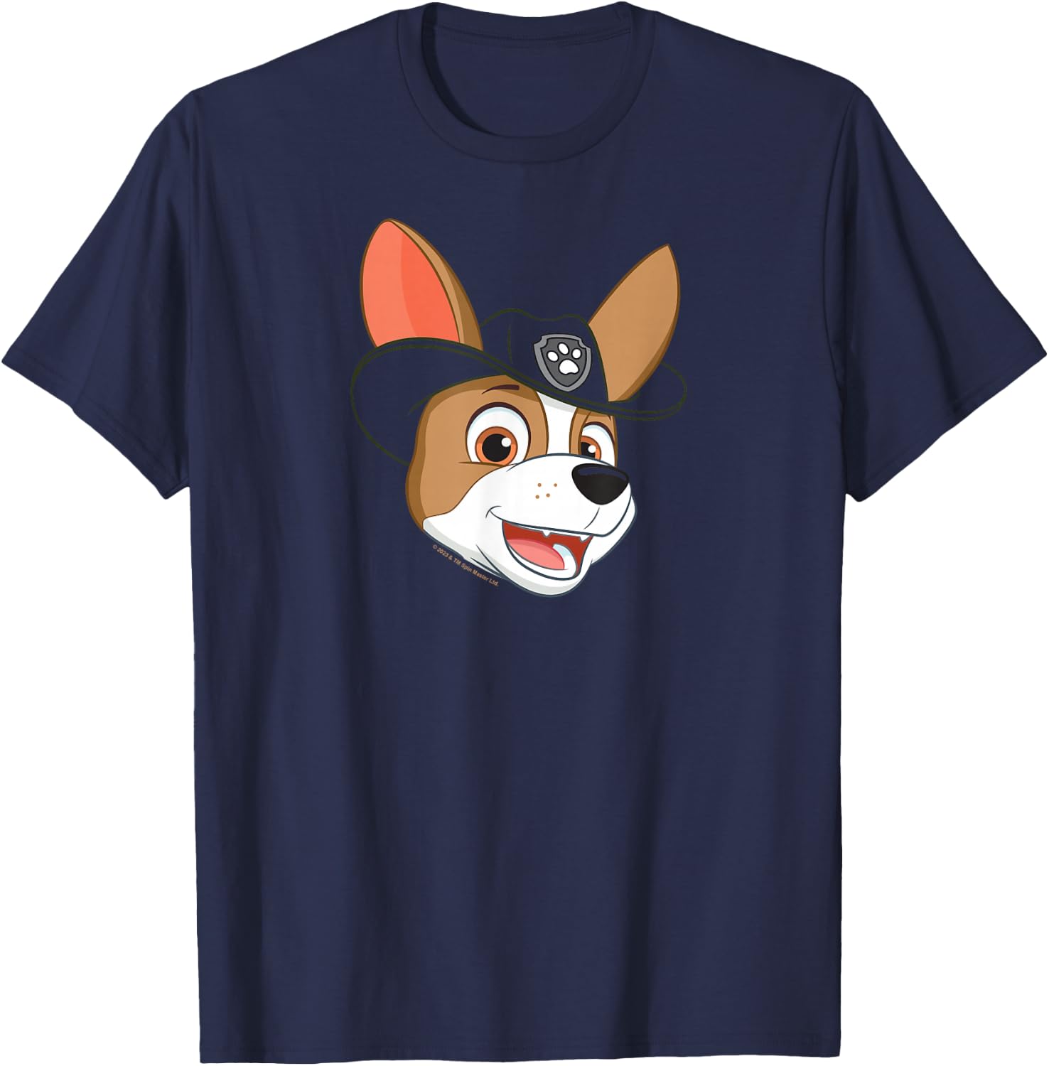 Paw Patrol PAW Patrol Tracker Grin Green Cartoon Boys Small T-Shirt - T-Shirt | Navy