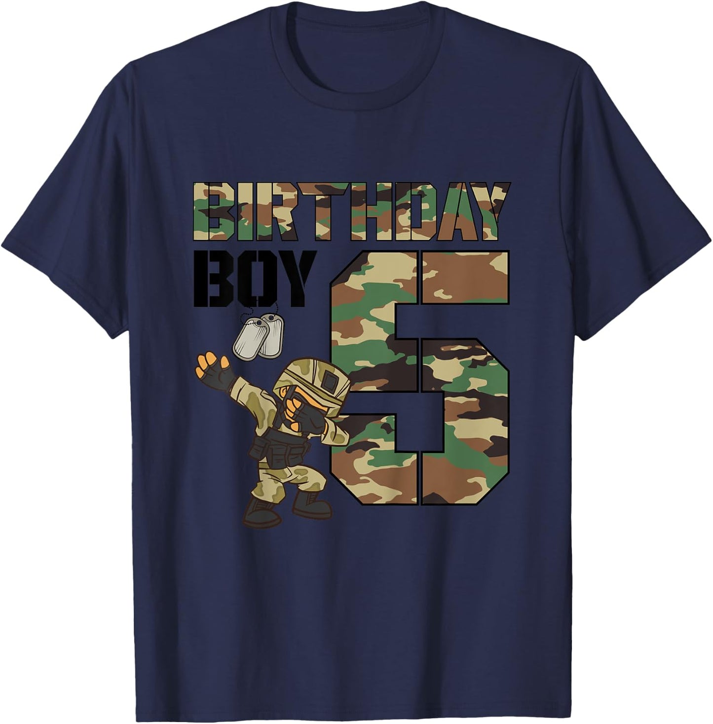 Kids 5 Year Old Boy Military Army 5th Birthday Boy Matching T-Shirt - T-Shirt | Navy