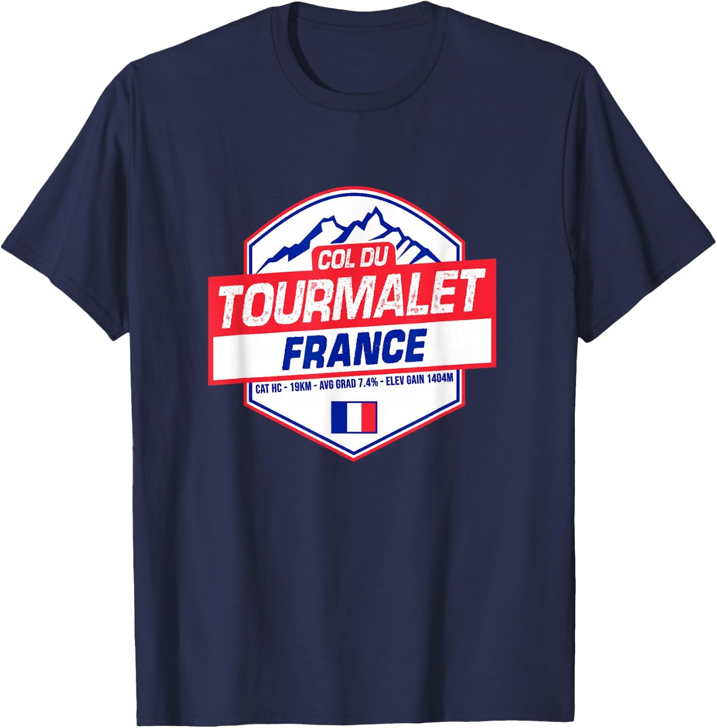 Col du Tourmalet Cycling In France Road Cyclist T-Shirt - T-Shirt | Navy