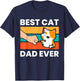 Best Cat Dad Ever Papa Calico Cat Women Girls Kids T-Shirt - T-Shirt | Navy