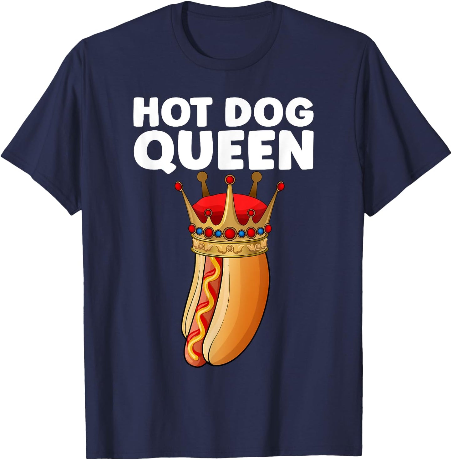 Cute Hot Dog Design Girls Sausage Hotdog Lovers T-Shirt - T-Shirt | Navy