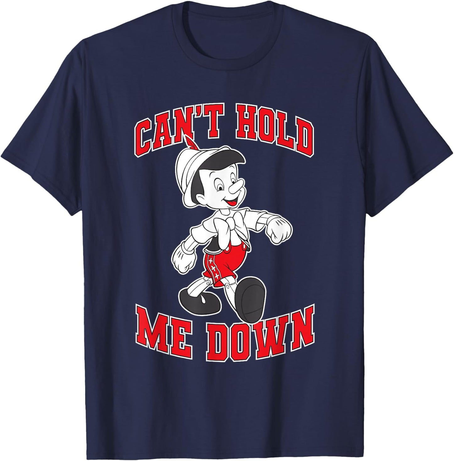 Disney Pinocchio Can't Hold Me Down Vintage Portrait T-Shirt - T-Shirt | Navy